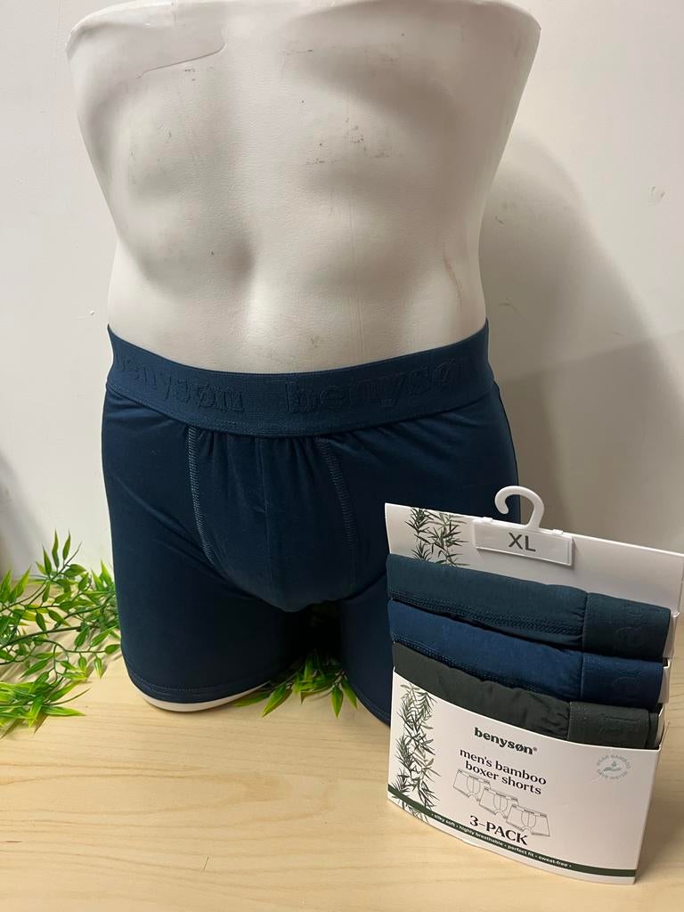 Bamboe Boxershorts Heren - 3-pack - M t/m XXL, Ophalen of Verzenden, Zwart, Boxer