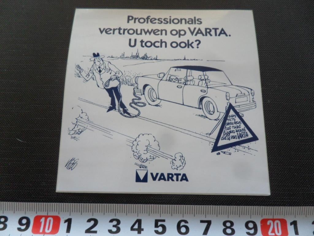 sticker vertrouwen op VARTA accu's strip auto pech panne *, Ophalen, Zo goed als nieuw