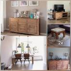 Complete meubelserie massief acacia hout SETPRIJS €350,-, Ophalen