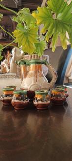 Vintage Aardewerk Karaf Set - 7 Delig, Ophalen of Verzenden