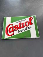 Oud emaille reclamebord Castrol Wakefield motor oil, Ophalen of Verzenden, Gebruikt, Reclamebord