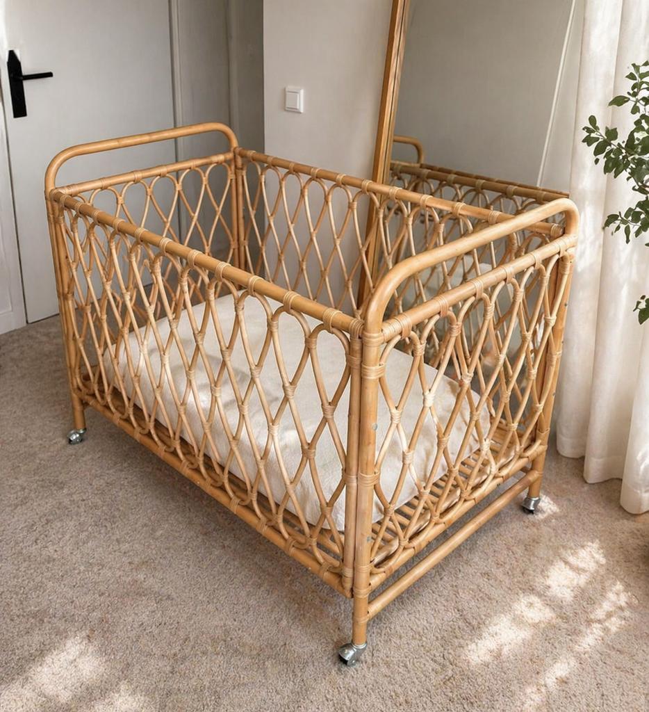 Rotan ledikant ZARA HOME - Zo goed als nieuw, Kinderen en Baby's, Ophalen, Zo goed als nieuw, Ledikant