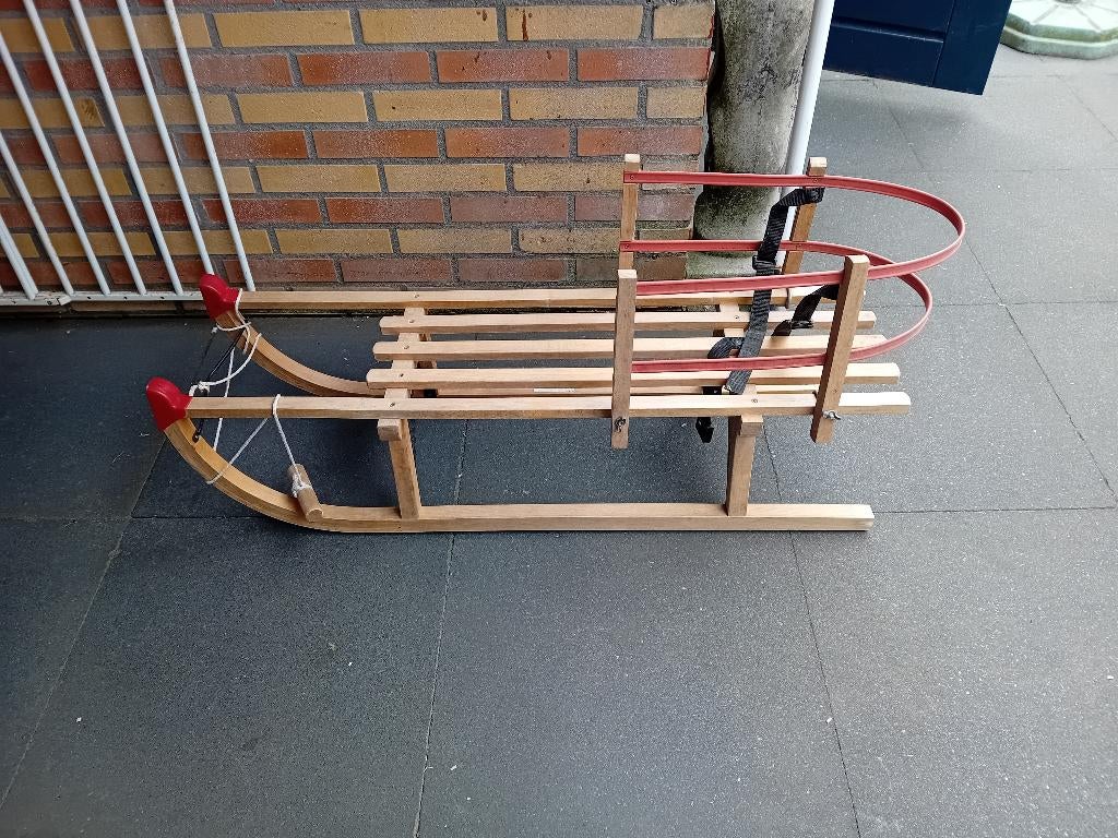 Slee, Kinderen en Baby's, Speelgoed | Buiten | Sleeën, Ophalen, Rugleuning, Gebruikt, Hout