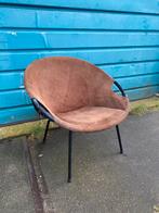 Balloon chair ‘60 vintage design met bruin suede leer, Ophalen, Gebruikt, Bruin, Vintage '60 design mid century