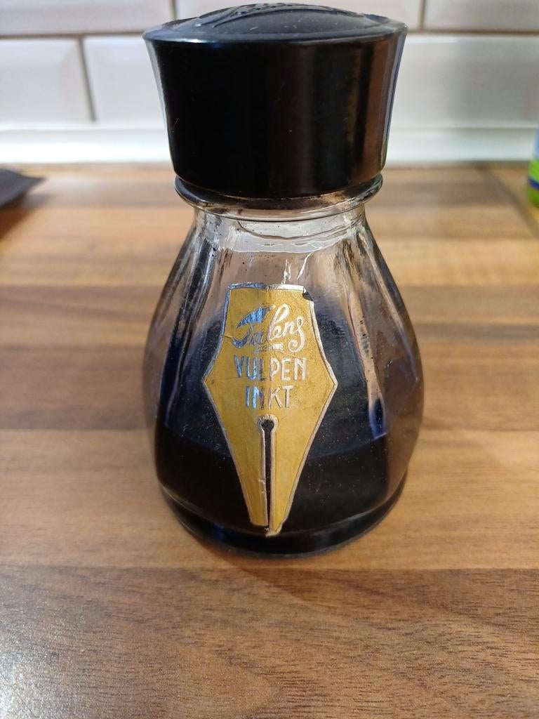 Vintage talens Vulpen Inktflesje - Zwart, Ophalen of Verzenden