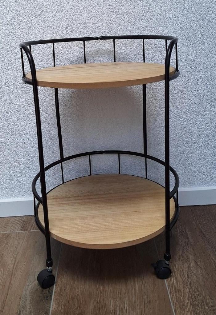 Bijzettafel rond, Minder dan 55 cm, Gebruikt, Rond, Hout