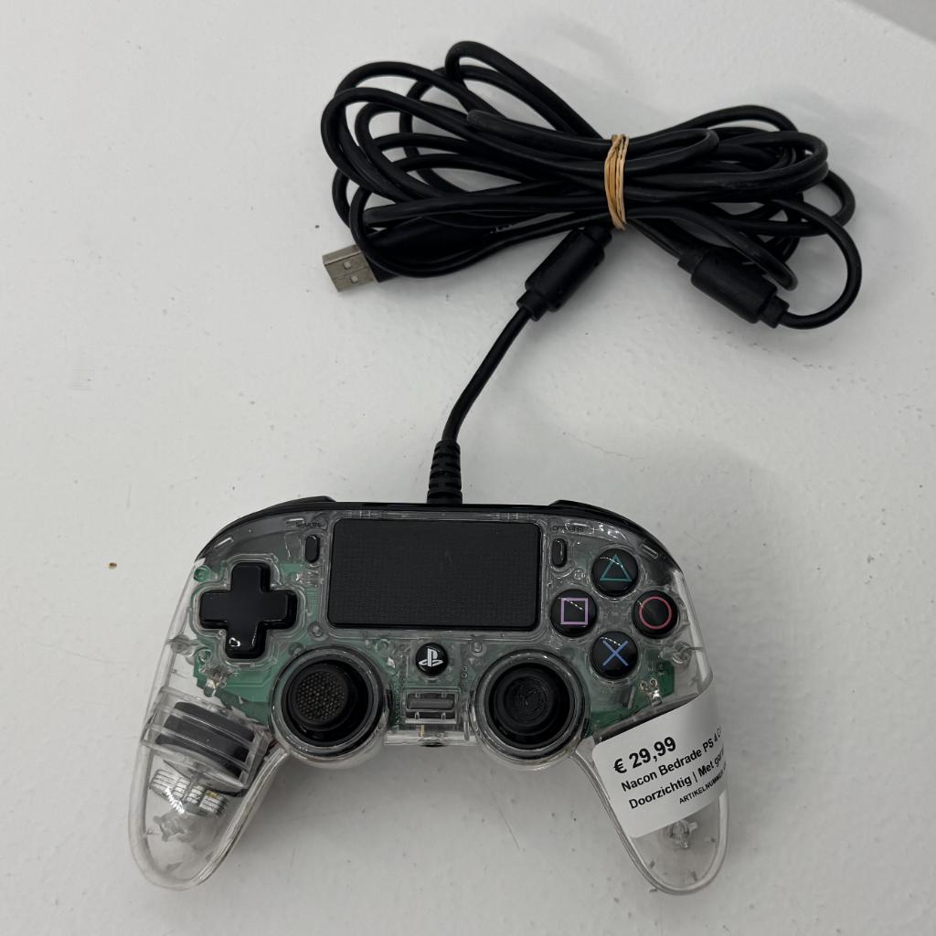 Nacon Bedrade PS 4 Controller Doorzichtig | Met garantie, Dordrecht@usedproducts.nl, Toulonselaan 72, Ophalen of Verzenden, Zo goed als nieuw