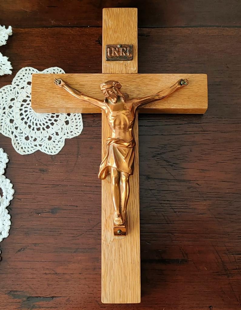 Antieke crucifix, kruisbeeld, Antiek en Kunst, Ophalen