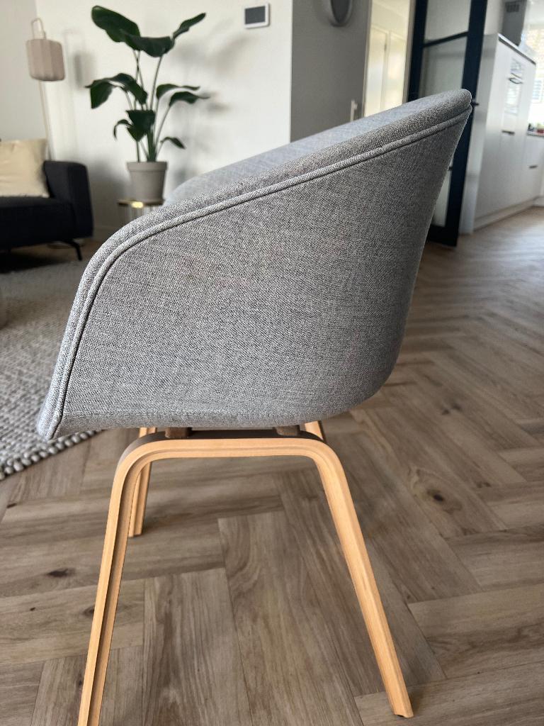 Eetkamerstoel Hay AAC23 8x, Huis en Inrichting, Stoelen, Gebruikt, Vijf, Zes of meer stoelen, Stof, Grijs, Ophalen