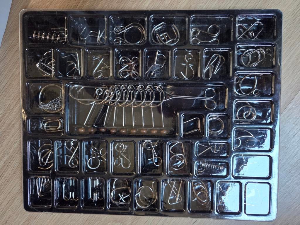 40-delige metalen hersenkrakerset - Uitdagend IQ-spel, Ophalen of Verzenden, Minder dan 500 stukjes