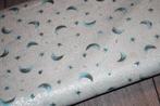 Vintage 100% katoen stof - zilver glitter maan ster #4605, Overige kleuren, Ophalen of Verzenden, 30 tot 120 cm, Katoen