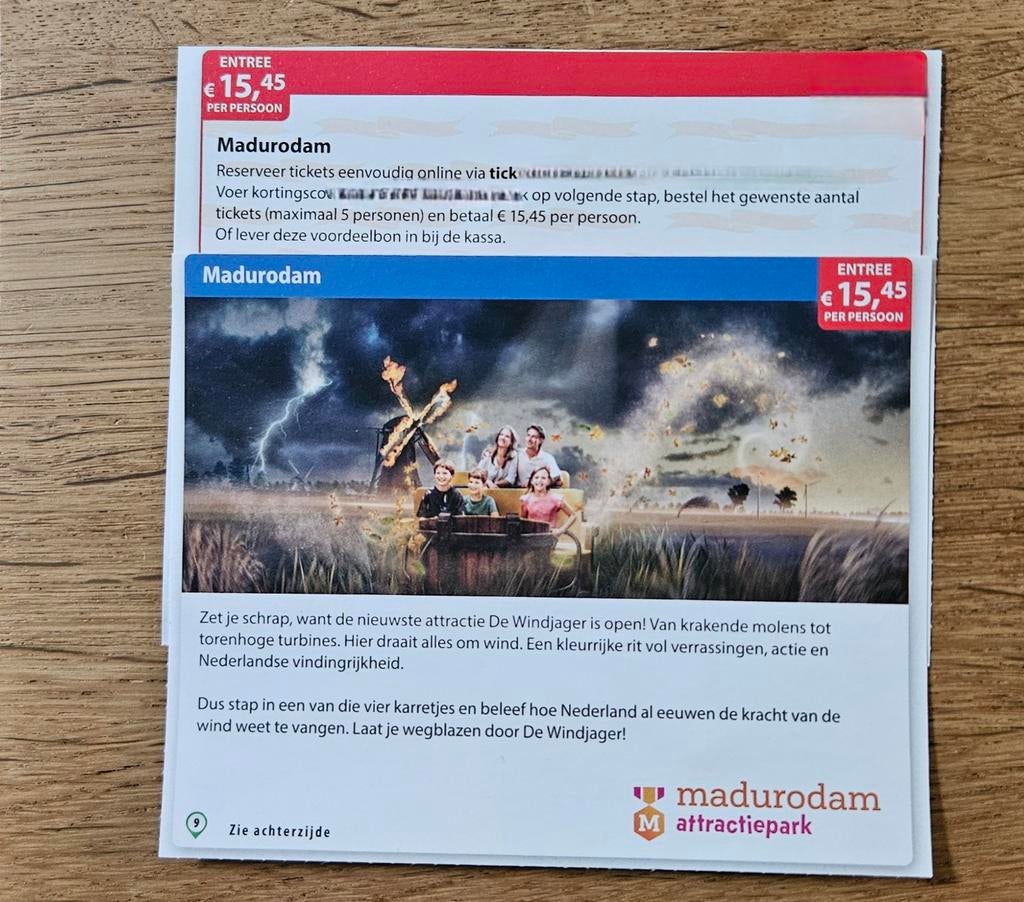 Madurodam entree €15,45 p.p. maximaal 5 personen, Tickets en Kaartjes
