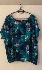 Multicolor T-shirt met bloemenprint en strik, Kleding | Dames, T-shirts, Overige kleuren, Maat 46/48 (XL) of groter, Ophalen of Verzenden