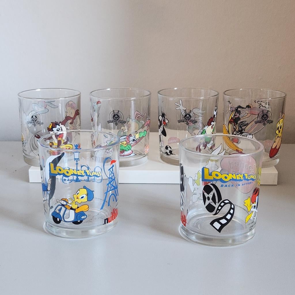 Nutella en Penotti Looney Tunes glazen 6 stuks, Ophalen of Verzenden