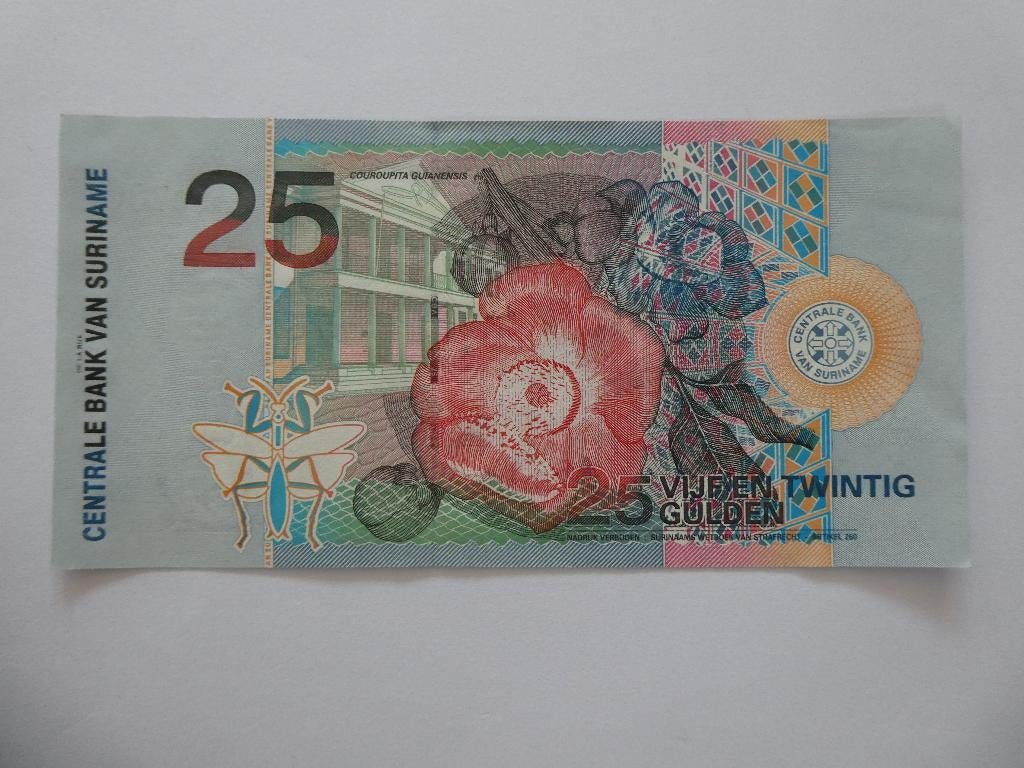 Suriname 25 gulden, Ophalen of Verzenden, Zuid-Amerika, Los biljet