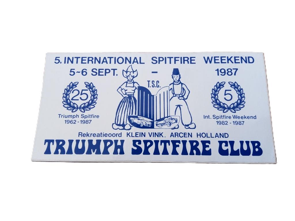 triumph spitfire clubsticker uit 1987, Ophalen of Verzenden