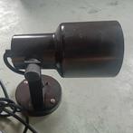 Vintage donkerbruin spotje, Huis en Inrichting, Lampen | Spots, Vintage, jaren 80, strak, Gebruikt, Metaal of Aluminium, Ophalen of Verzenden