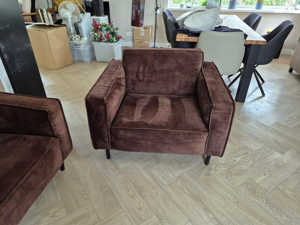 Umix Leenbakker 1-zits stoel donkerbruin, Huis en Inrichting, Ophalen, Gebruikt, Bruin, Eén