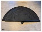 Oosterse zwarte waaier, hout stof, 34 x 18 cm, Ophalen of Verzenden