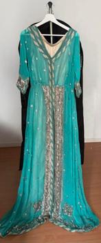 Elegante Marokkaanse Takshita - Turquoise met Zilveren Detai, Maat 38/40 (M), Overige typen, Overige kleuren, Ophalen of Verzenden