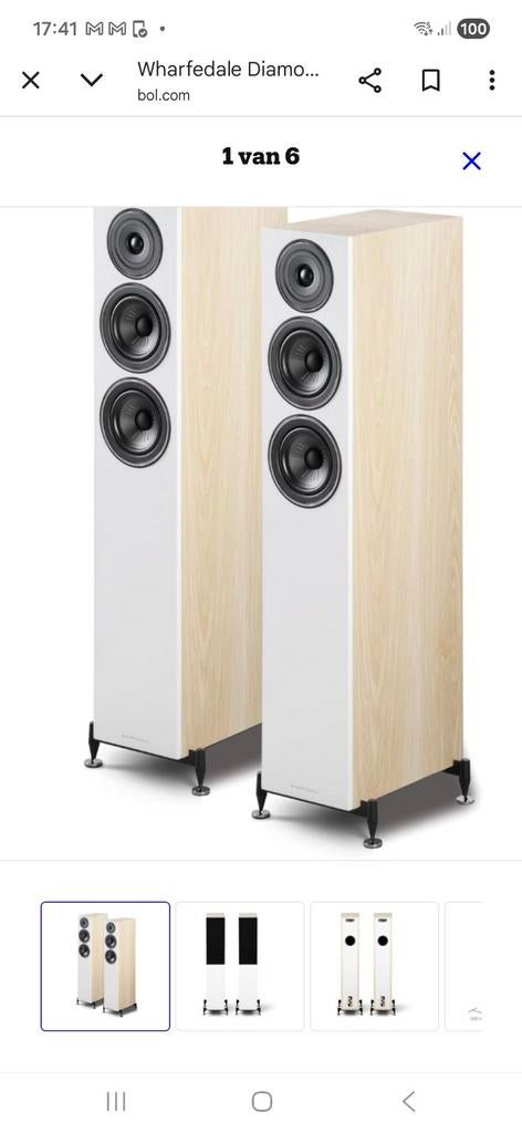 Wharfedale Diamond 12.4 vloerstaande luidsprekers, Audio, Tv en Foto, Zo goed als nieuw, 120 watt of meer, Front, Rear of Stereo speakers