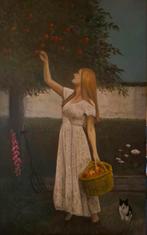 Schilderij olie op paneel 36x96 cm, Ophalen of Verzenden