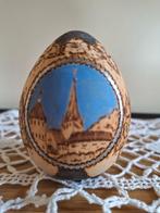 Geëtst en geverfd houten ei, Antiek en Kunst, Ophalen of Verzenden