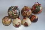 7 Papier-maché kerstballen met mooie nostalgische afbeelding, Diversen, Kerst, Verzenden