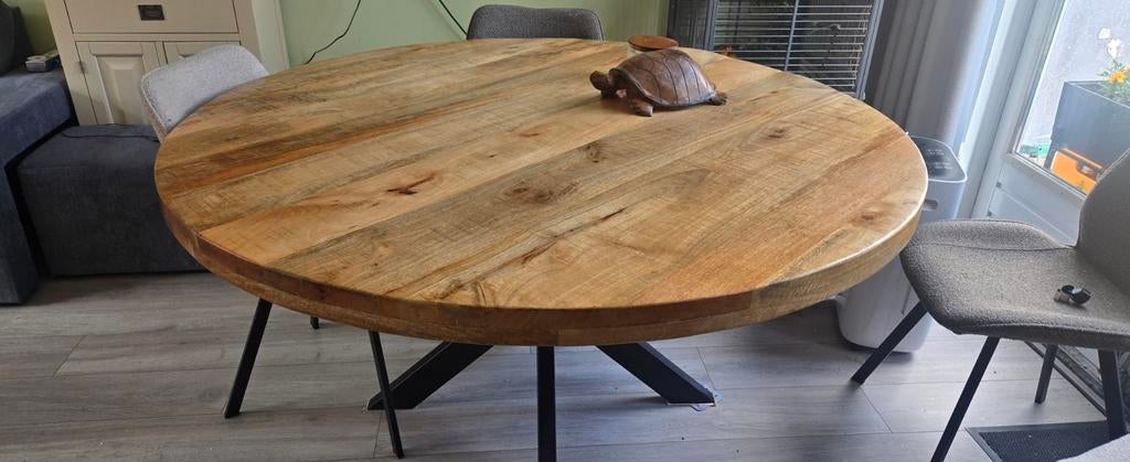 Eettafel rond, Huis en Inrichting, Tafels | Eettafels, Rond, Ophalen of Verzenden, Zo goed als nieuw, 100 tot 150 cm