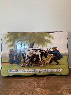Vintage tegeltje met juridische spreuk, Antiek en Kunst, Antiek | Wandborden en Tegels, Ophalen of Verzenden