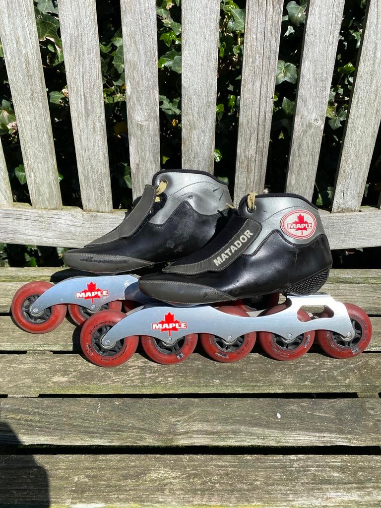 Maple Matador inline speed skates - 5 wielen - Maat 39, Overige merken, Contact@mapleleaf.be, Gebruikt, Inline skates 5 wielen