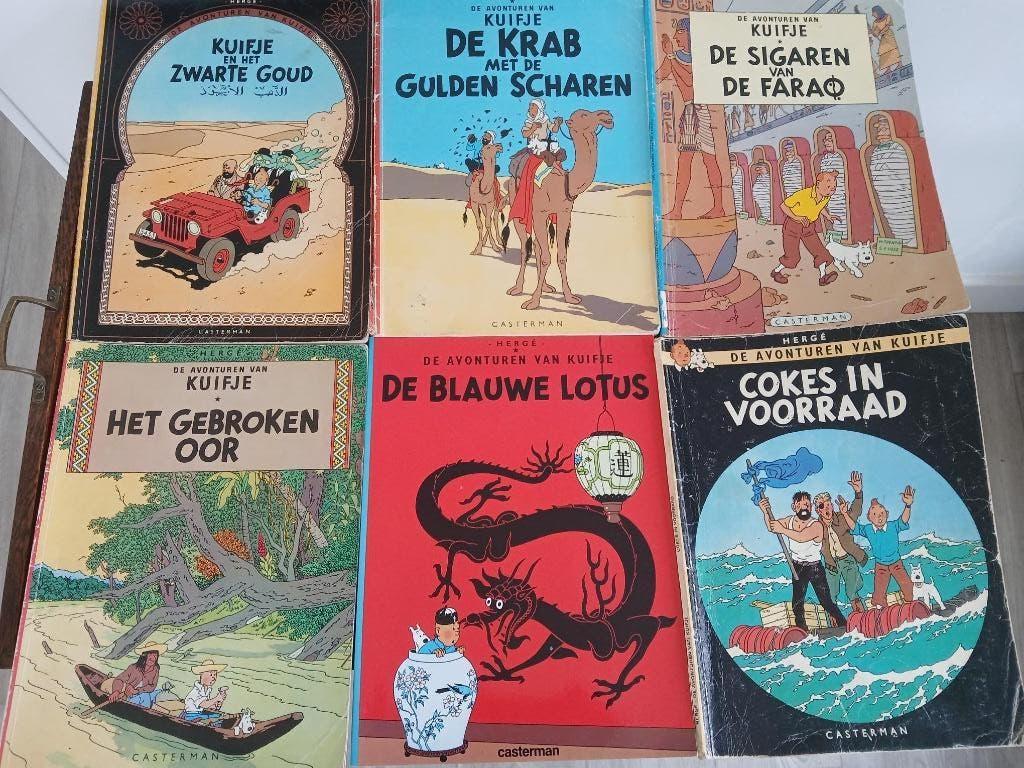 Kuifje Oude Stripboeken 6 stuks, Boeken, Meerdere stripboeken, Ophalen of Verzenden, Gelezen