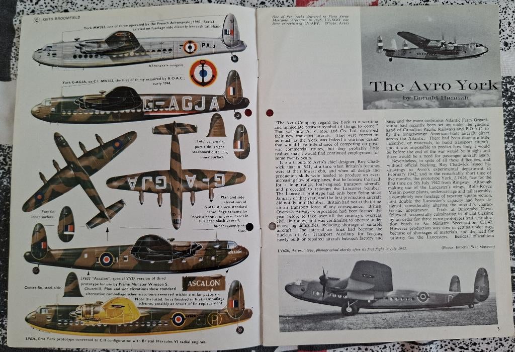 Profile  boekje Avro York, Overige merken, 1:200 of kleiner, Ophalen of Verzenden, Zo goed als nieuw