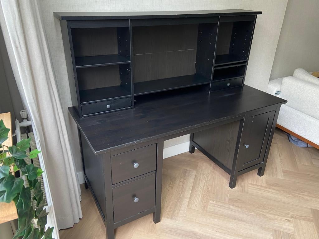 bureau Hemnes (Ikea), Ophalen, Zwart, Gebruikt, 155 cm