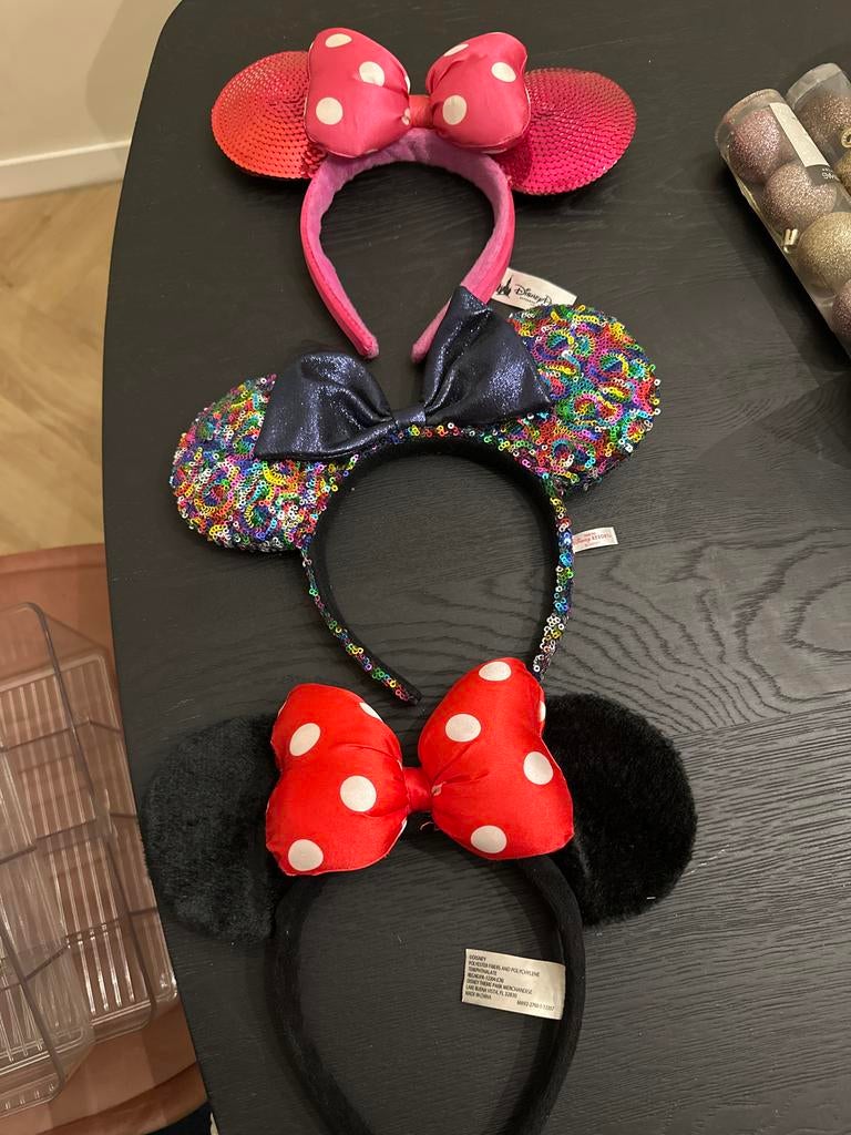 Disney Minnie Mouse oren haarbanden - set van 3, Ophalen, Mickey Mouse, Zo goed als nieuw, Kleding of Textiel