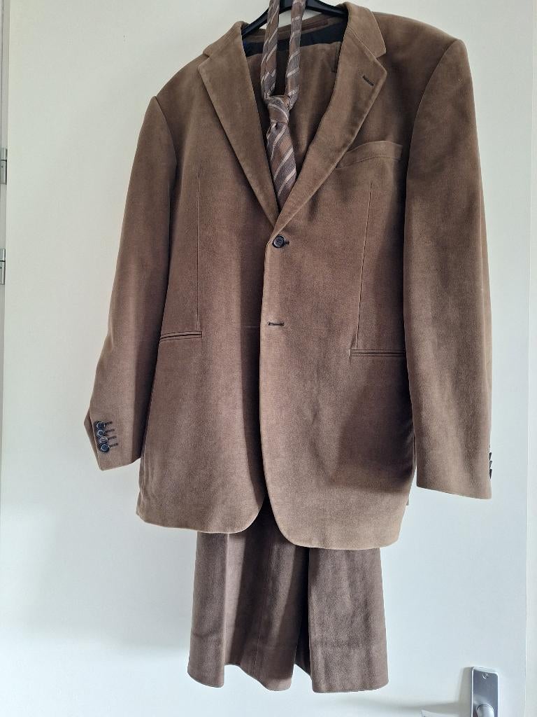 Van Gils heren pak bruin colbert pantalon en stropdas, Kleding | Heren, Bruin, Maat 56/58 (XL), Zo goed als nieuw, Van Gils