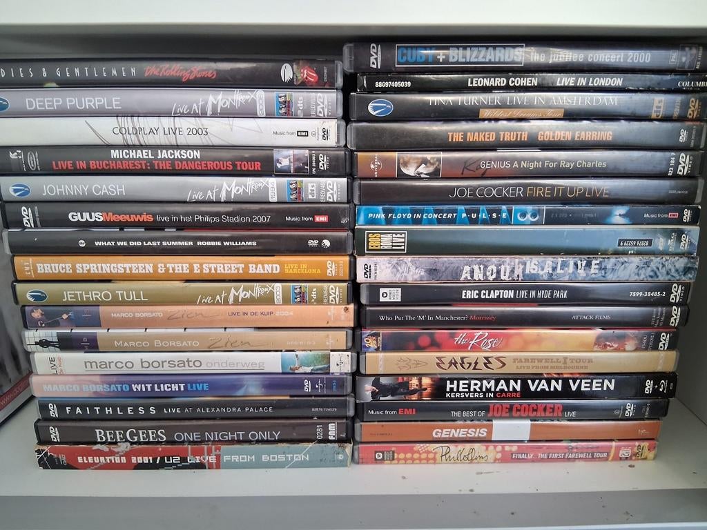 33 muziek DVD'S, Alle leeftijden, Ophalen of Verzenden, Zo goed als nieuw