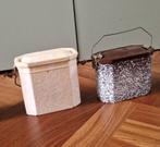2 vintage Franse geëmailleerde lunchbox antiek lunch trommel, Antiek en Kunst, Ophalen of Verzenden