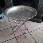 Zilverkleurige tafel, Huis en Inrichting, Tafels | Bijzettafels, Metaal of Aluminium, Ophalen of Verzenden, 75 cm of meer, 60 cm of meer