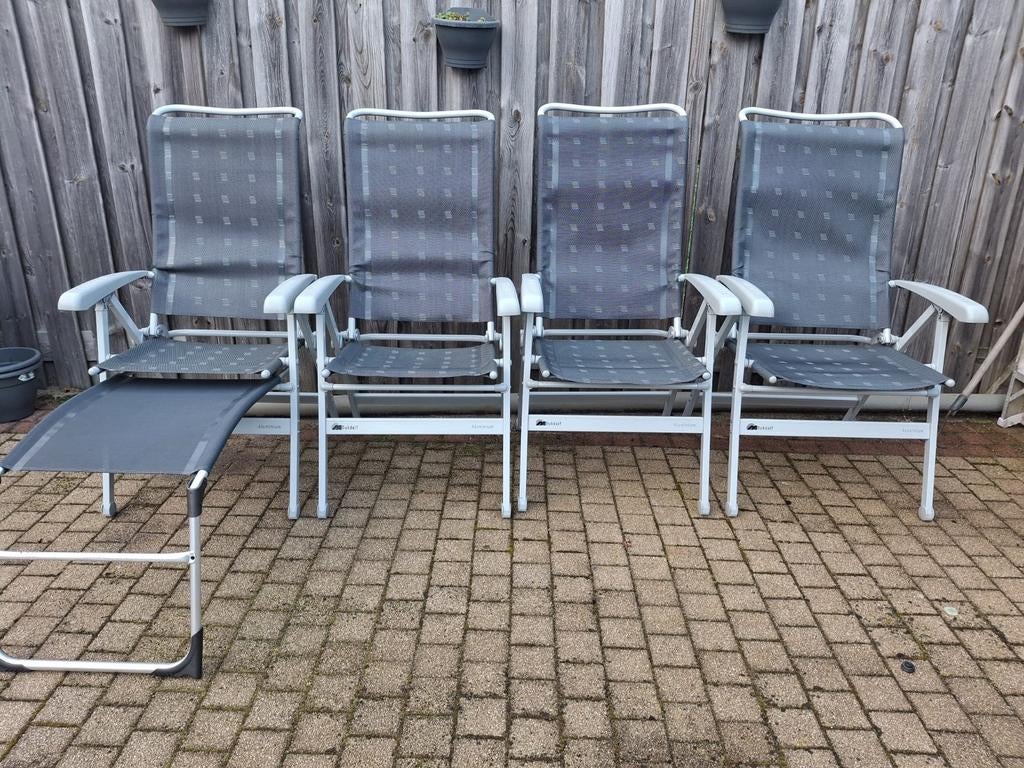 Dukdalf campingstoelen alu lichtgewicht Antraciet grijs, Ophalen, Gebruikt, Campingstoel