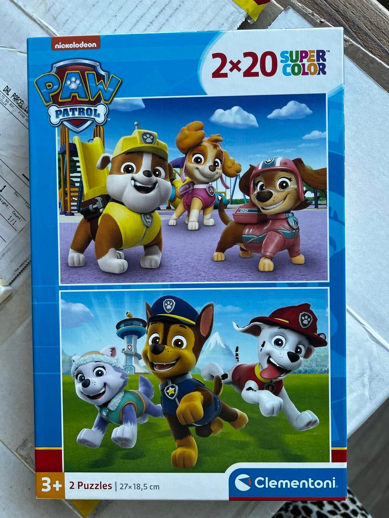 Clementoni Paw Patrol Puzzel 2x20 stukjes voor kinderen, Ophalen of Verzenden, 10 tot 50 stukjes, Gebruikt, 2 tot 4 jaar