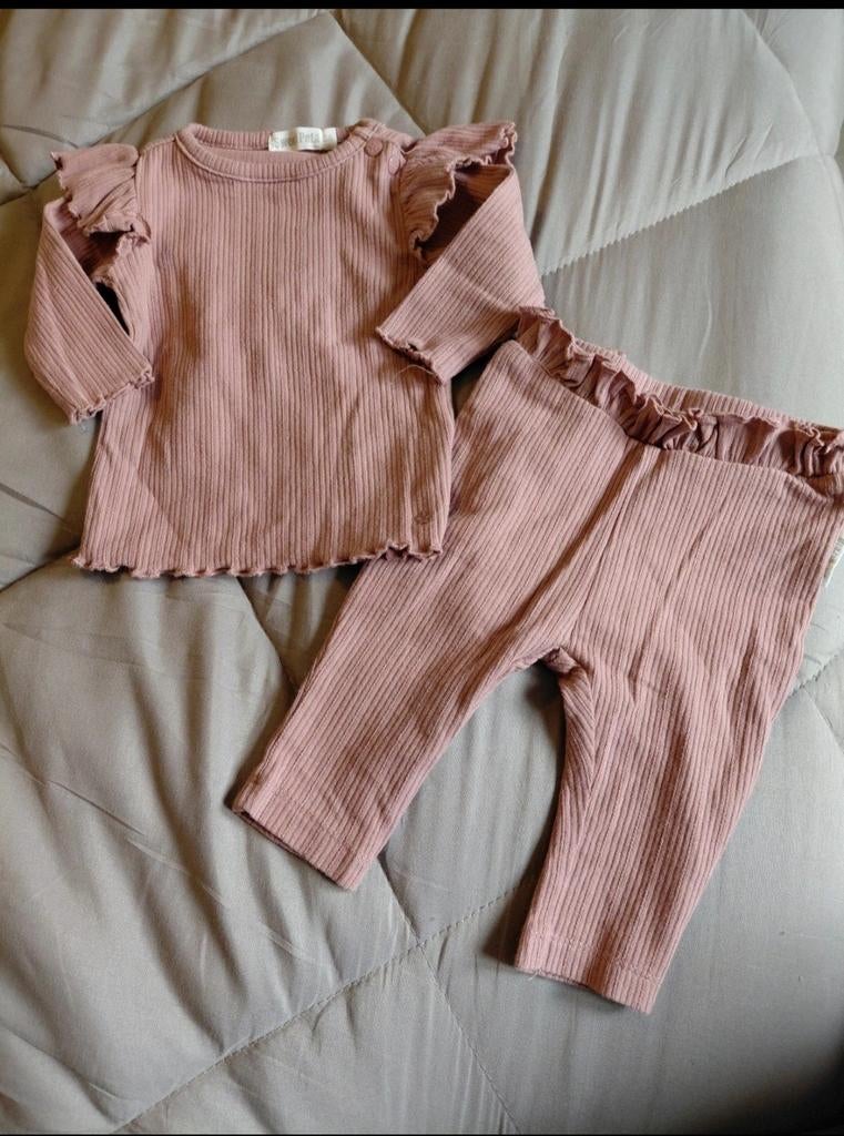 Schattig geribbeld setje roze maat 56 Sweet Petite, Kinderen en Baby's, Babykleding | Maat 56, Sweet Petite, Jongetje of Meisje