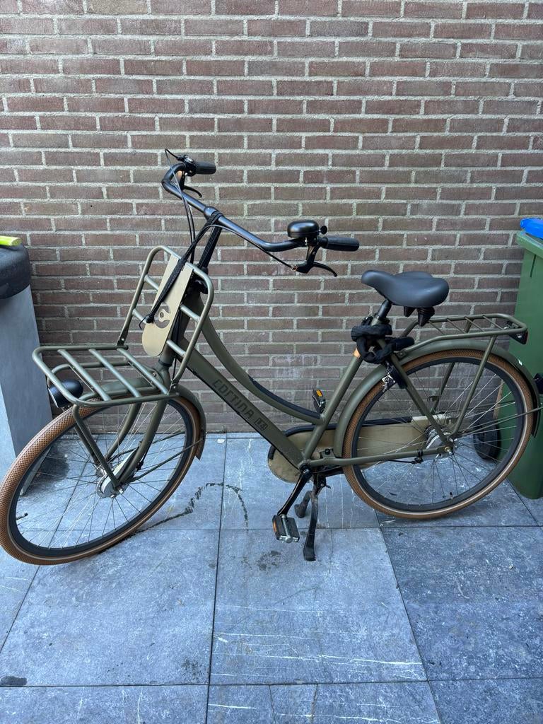 Cortina Damesfiets 28 inch - May Groen met bagagerek, Gebruikt, Versnellingen, 50 tot 53 cm, Trommelrem