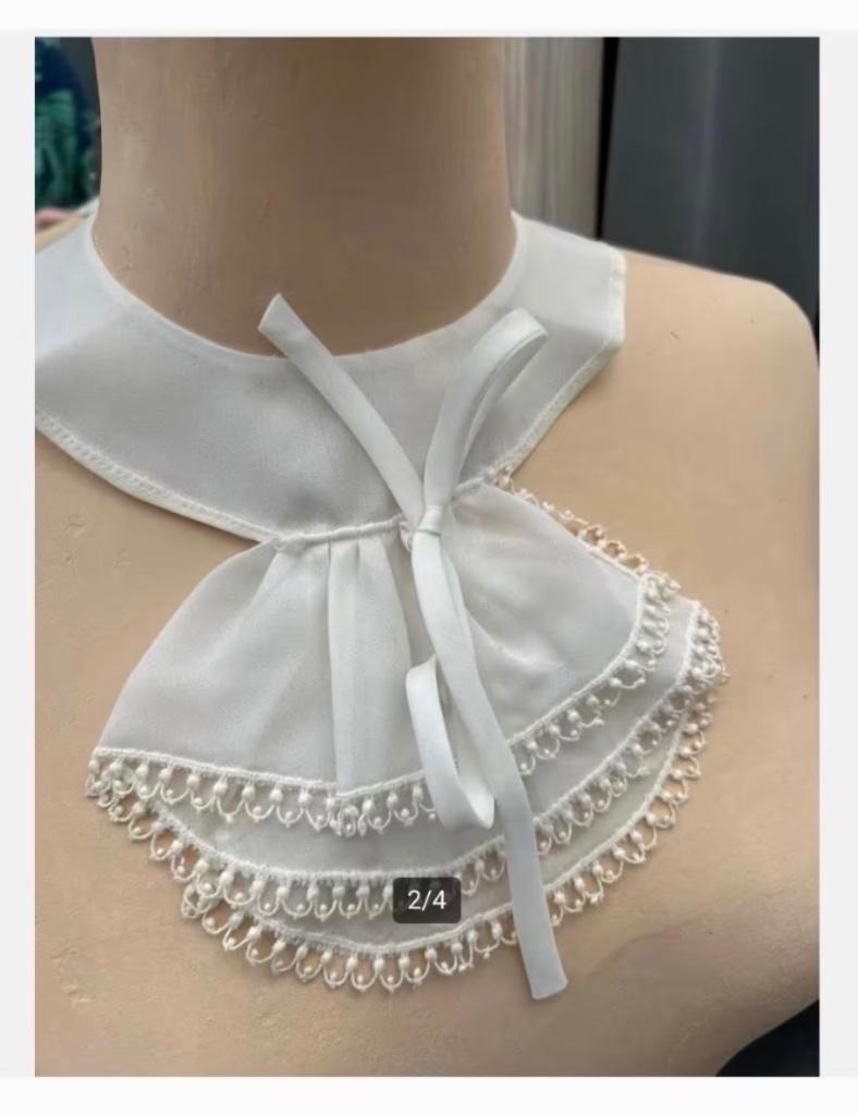 Antieke Jabot, voorzijde 16 cm, rond 43 cm, Ophalen of Verzenden, Dames