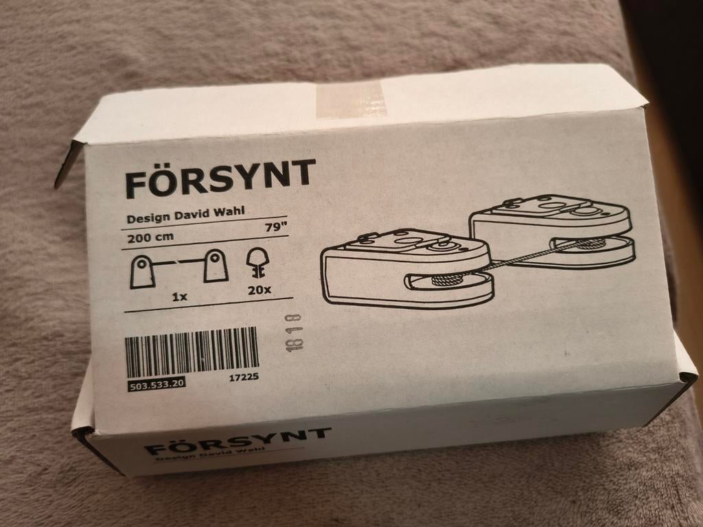 IKEA FÖRSYNT gordijndraad - 200 cm, Wit, Modern, Functioneel, 150 tot 200 cm, Nieuw