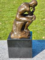 DE DENKER / RODIN / bronzen beeld op marmeren voet, Ophalen of Verzenden