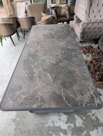 Aluminium/glazen tuintafel met marmerlook, Ophalen, Zo goed als nieuw, Rechthoekig, Aluminium