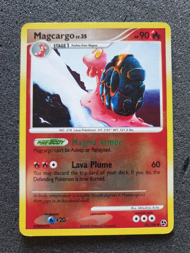 Pokémon kaart Magcargo Lv.35 reverse #45 Great Encounters, Ophalen of Verzenden, Gebruikt, Losse kaart