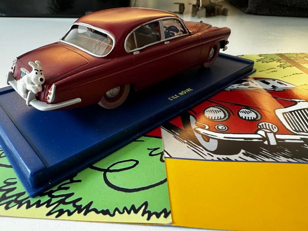 Kuifje auto 1:43 de jaguar v dr müller uit Zwarte rotsen, Ophalen of Verzenden, Kuifje, Zo goed als nieuw, Beeldje of Figuurtje