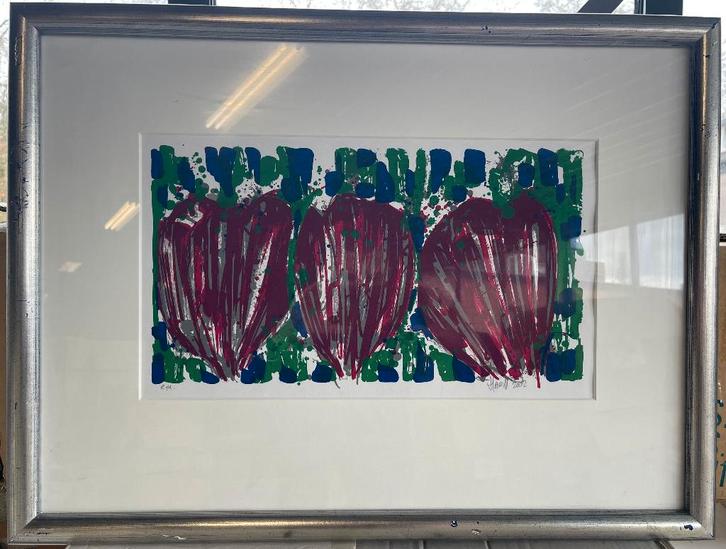 Ad van Hassel | Paarse Tulpen, Antiek en Kunst, Kunst | Litho's en Zeefdrukken, Ophalen